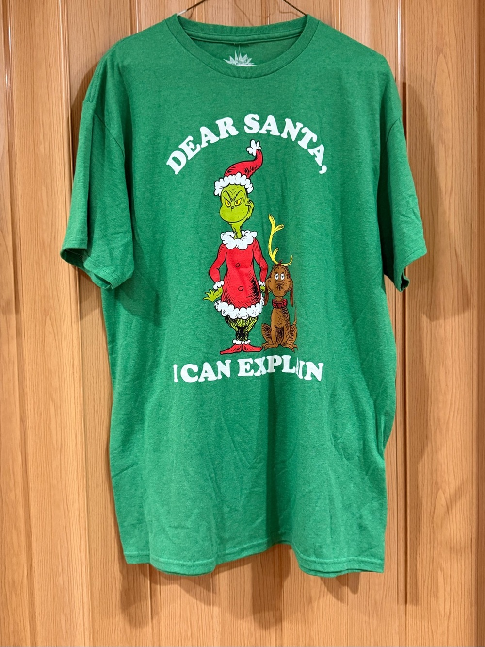 Green GrinchHoliday T-Shirt - Dear Santa Design